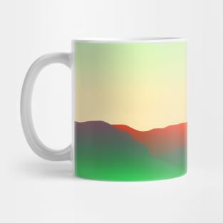 Abstract Neon Green Desert Landscape Sunrise Mug